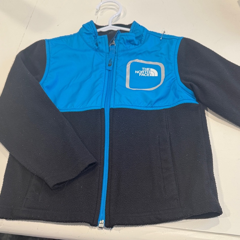 KIDS North Face Black and Blue Fleece Jacket